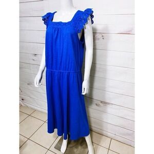 Talbot Women's Blue Eyelet  Cotton Dress Sz XL
